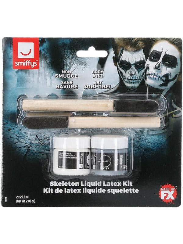 Smiffys Make - Up FX, Skeleton Liquid Latex Kit, - Adult Weekender
