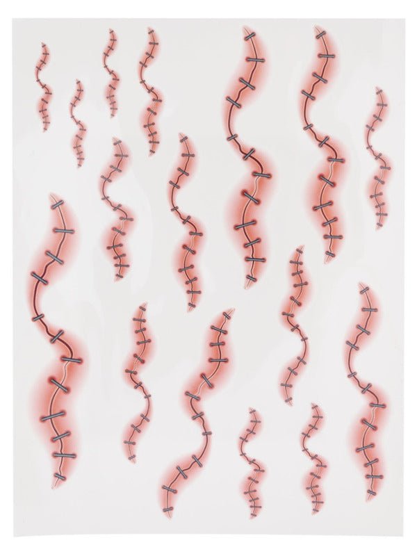 Smiffys Make - Up FX, Stapled Skin Tattoo Transfers - Adult Weekender