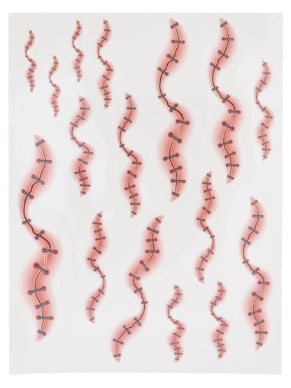 Smiffys Make - Up FX, Stapled Skin Tattoo Transfers - Adult Weekender