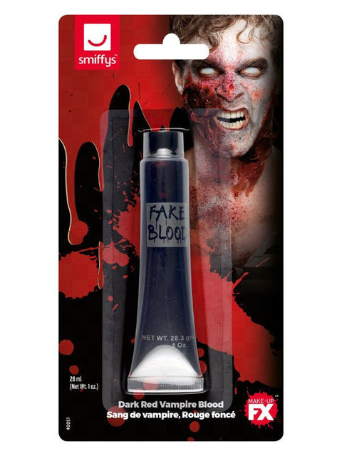 Smiffys Make - Up FX, Vampire Gel Blood, Dark Red - Adult Weekender