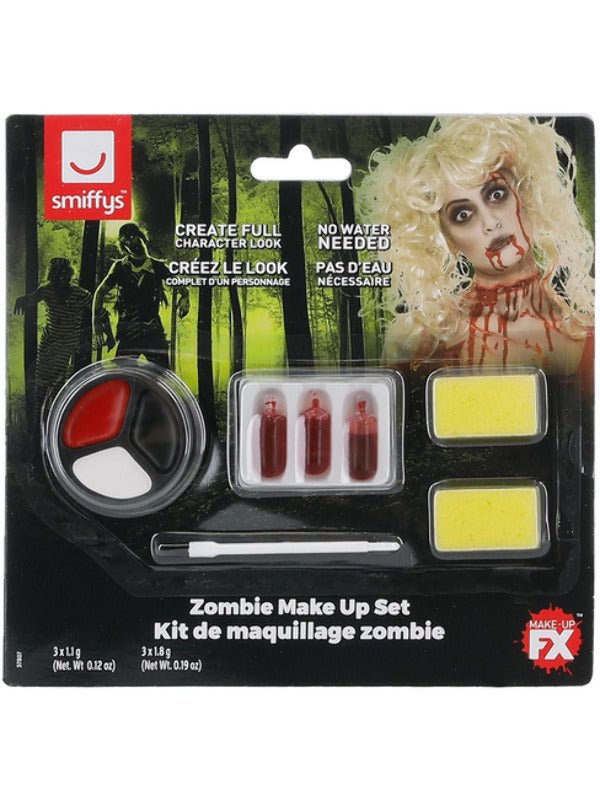 Smiffys Make - Up FX, Zombie Kit, Red - Adult Weekender