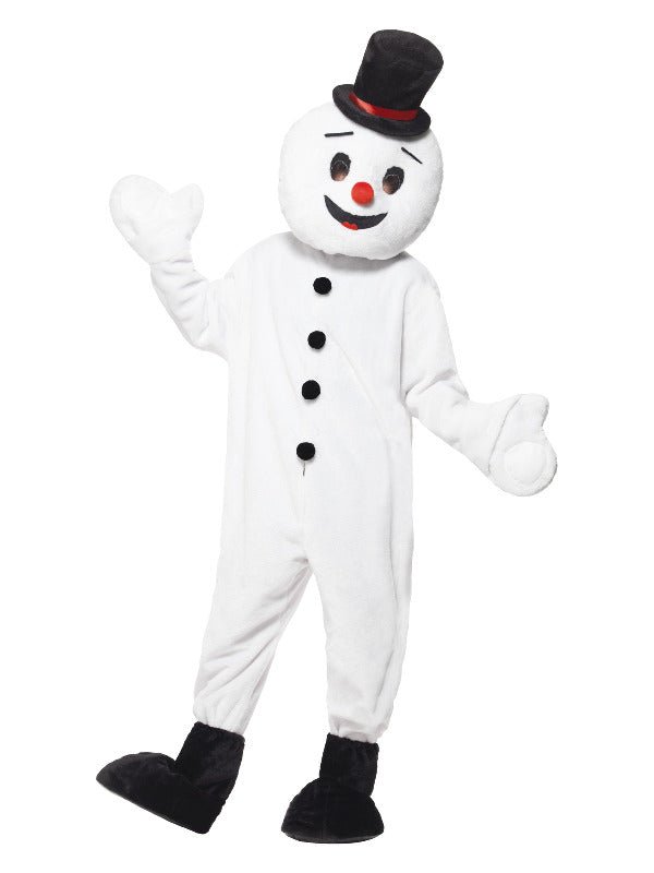 Snowman Mascot Costume, White - Adult Weekender