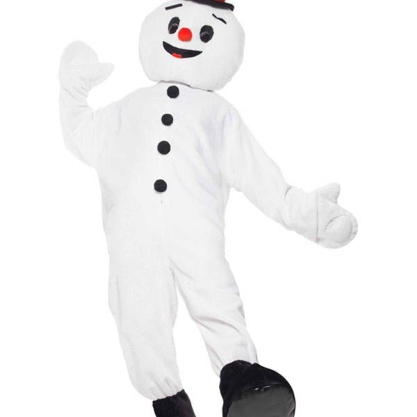 Snowman Mascot Costume, White - Adult Weekender