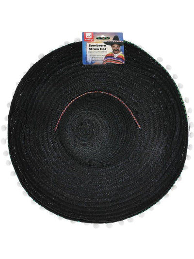 Sombrero Straw Hat, Black - Adult Weekender