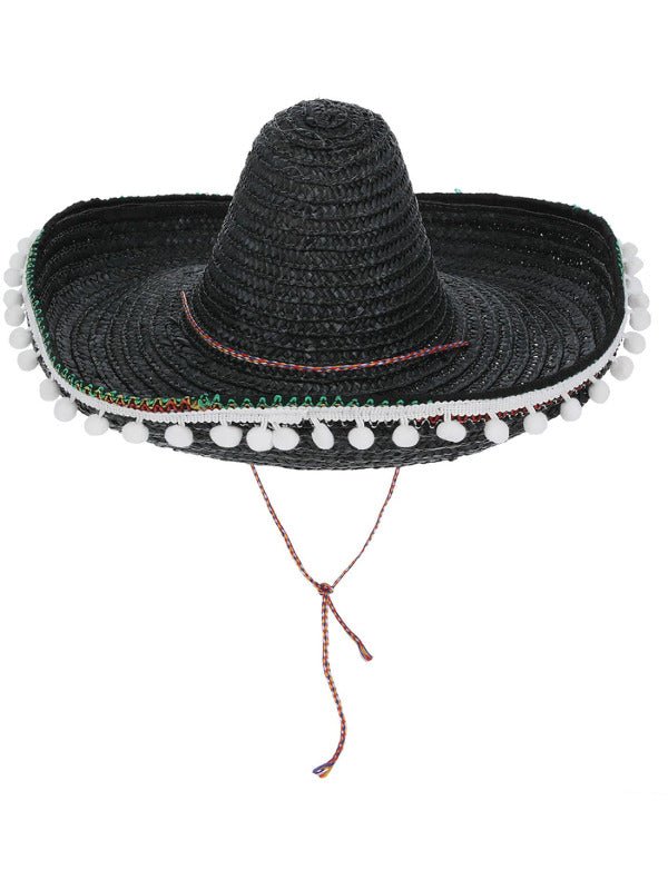 Sombrero Straw Hat, Black - Adult Weekender