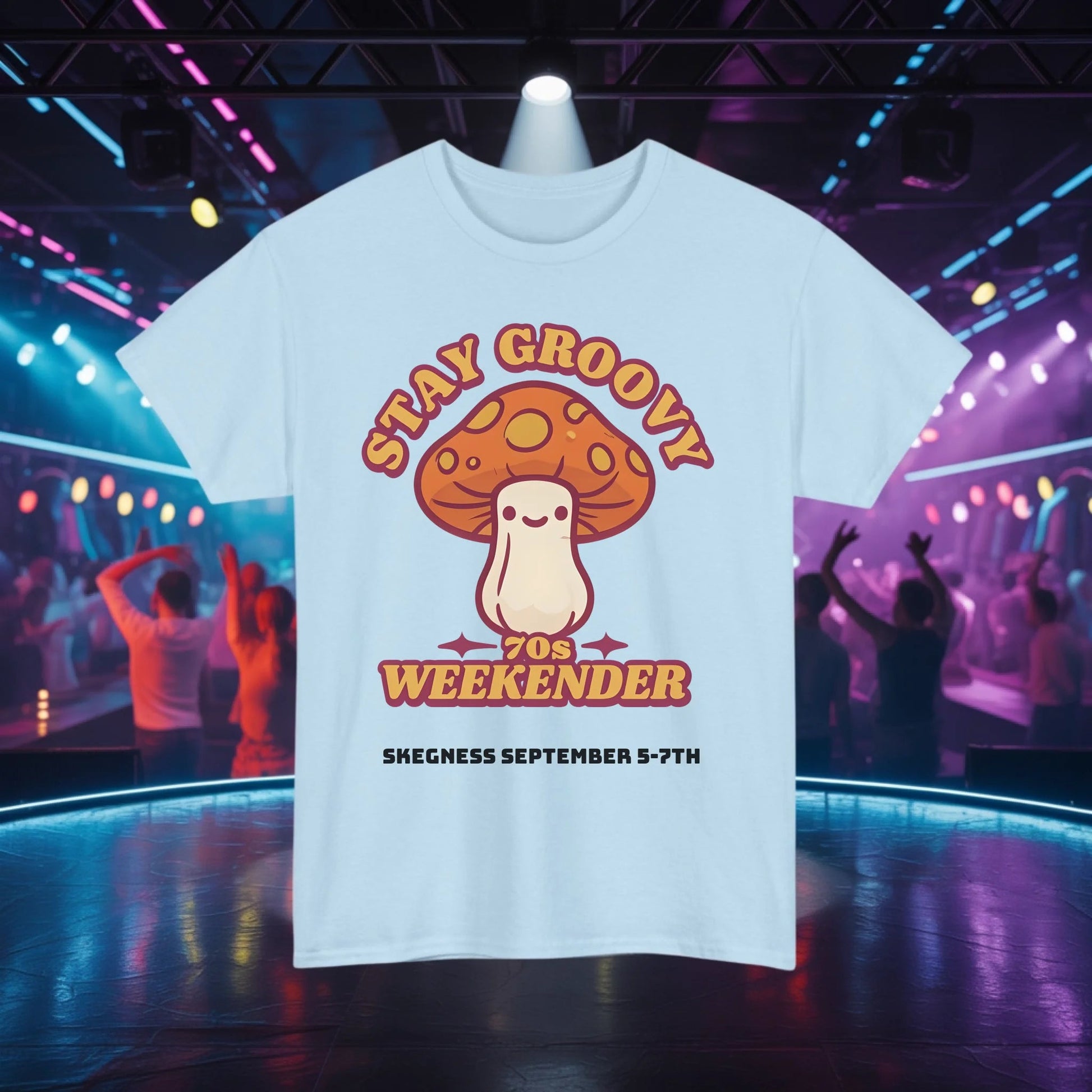 Stay Groovy - Adult Weekender Front and Back Personalised Unisex Heavy T-Shirt 70s - Adult Weekender