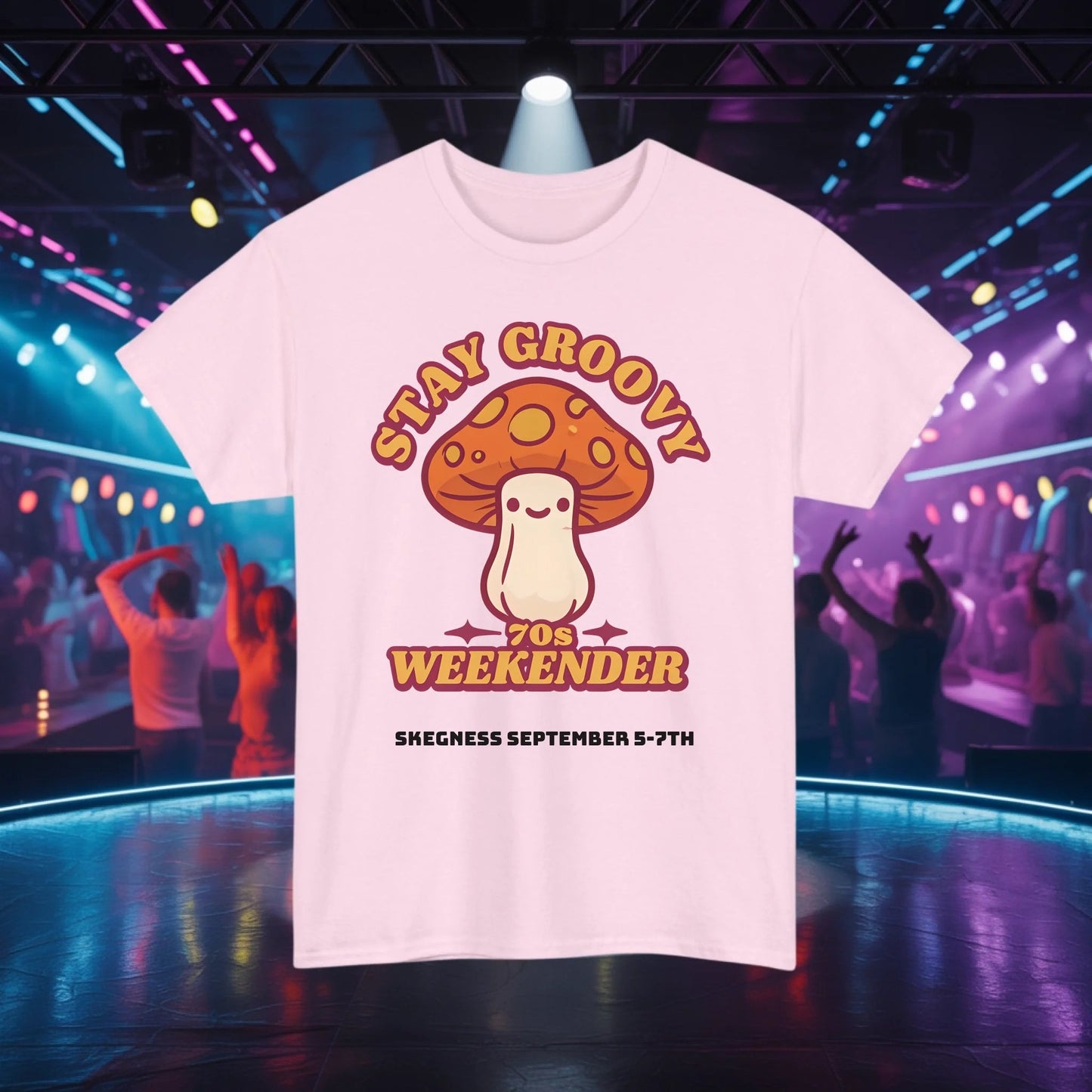 Stay Groovy - Adult Weekender Front and Back Personalised Unisex Heavy T-Shirt 70s - Adult Weekender