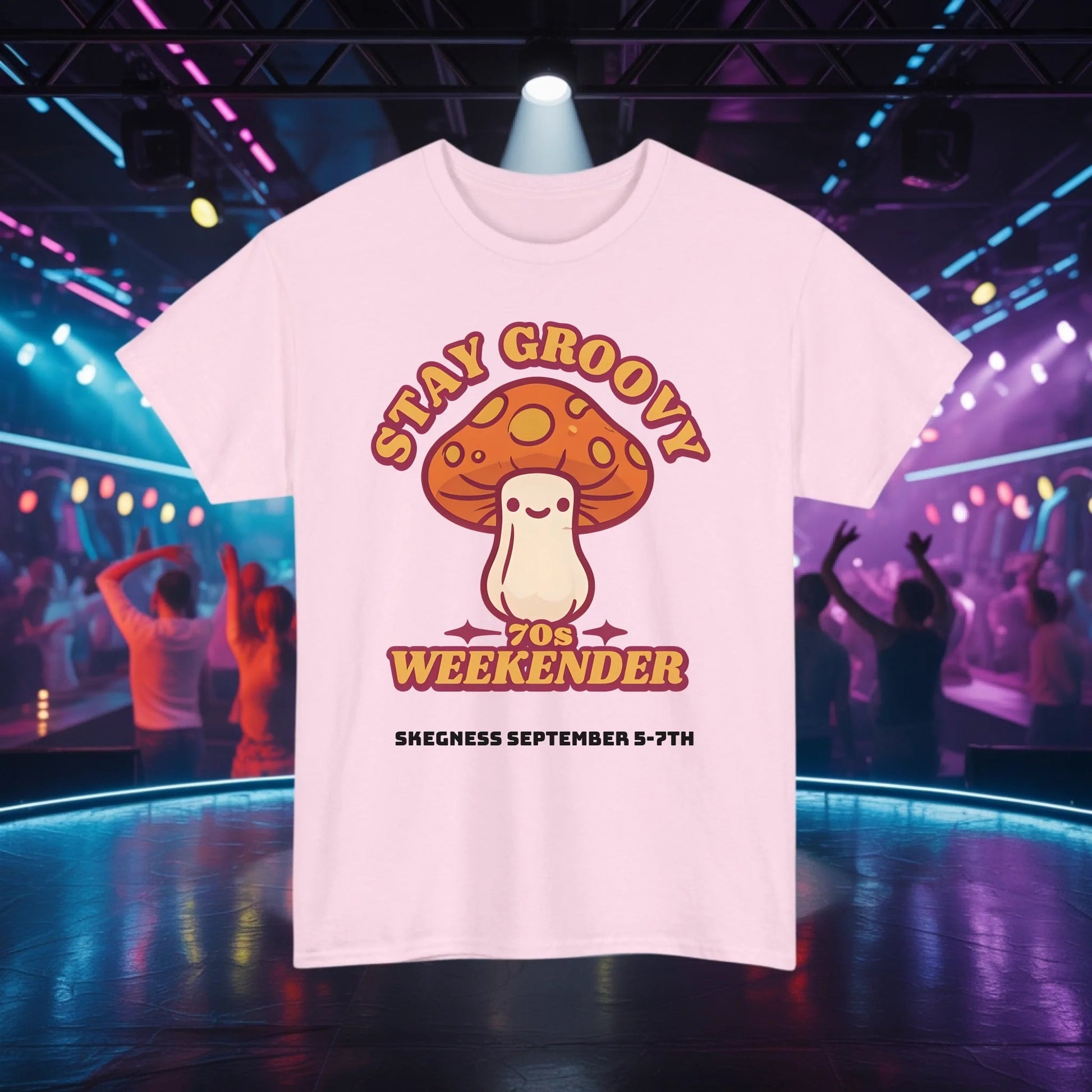 Stay Groovy - Adult Weekender Front and Back Personalised Unisex Heavy T-Shirt 70s - Adult Weekender