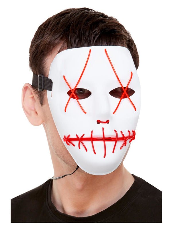 Stitch Face Mask, Neon Light Up, White - Adult Weekender