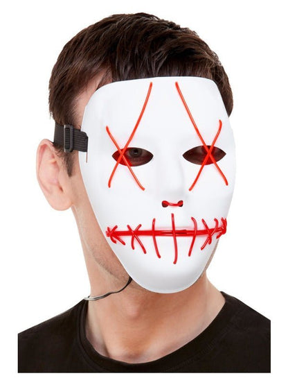 Stitch Face Mask, Neon Light Up, White - Adult Weekender