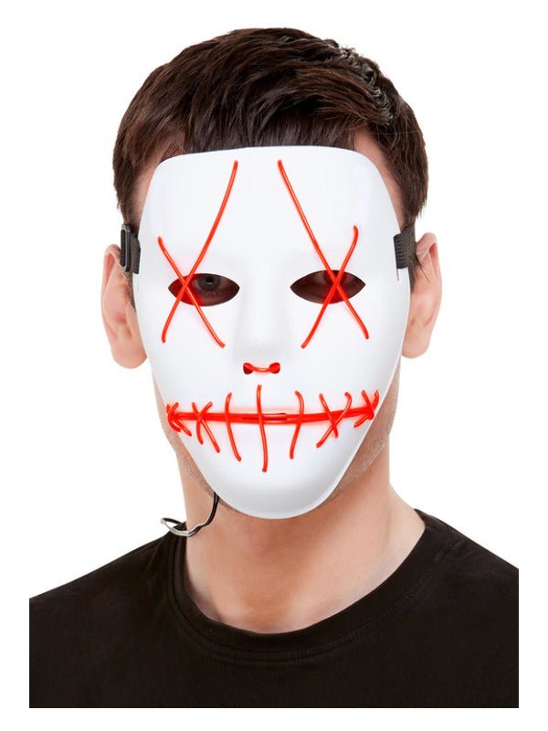 Stitch Face Mask, Neon Light Up, White - Adult Weekender