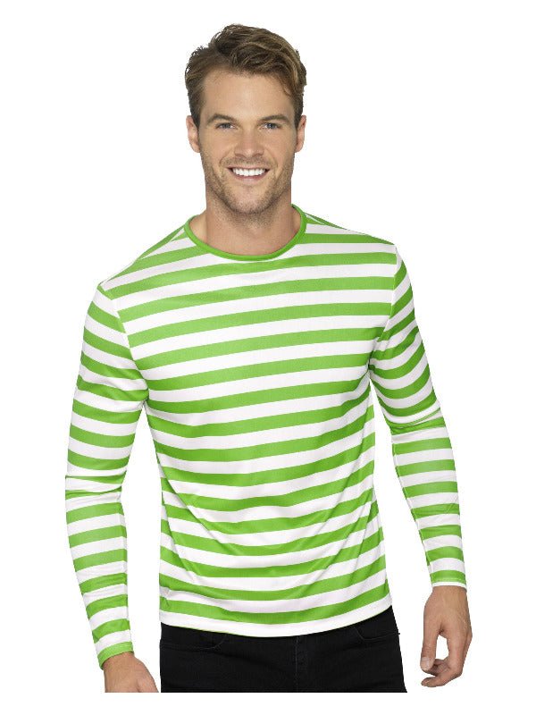 Stripy T-Shirt, Green - Adult Weekender