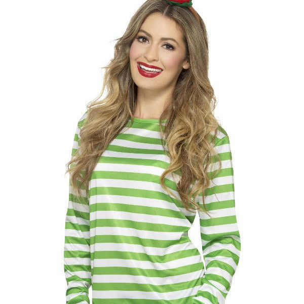 Stripy T-Shirt, Green - Adult Weekender