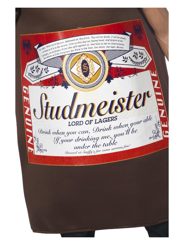 Studmeister Beer Bottle Costume, Brown - Adult Weekender