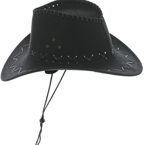 Suede Look Cowboy Hat, Black - Adult Weekender