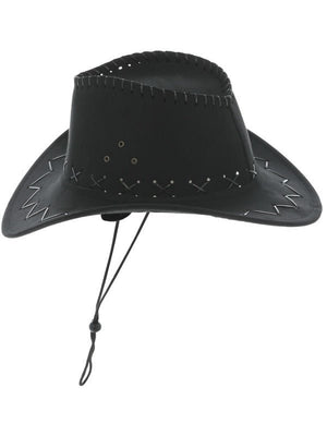 Suede Look Cowboy Hat, Black - Adult Weekender