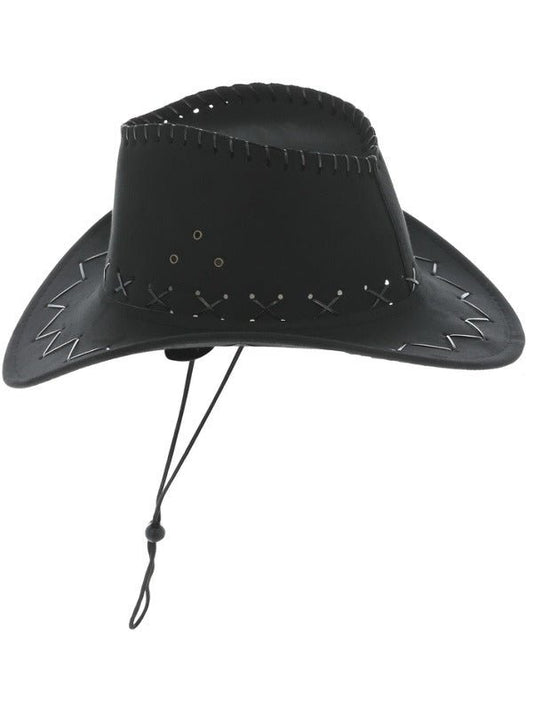 Suede Look Cowboy Hat, Black - Adult Weekender