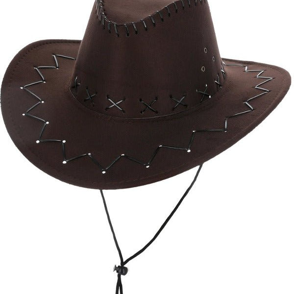 Suede Look Cowboy Hat, Brown - Adult Weekender