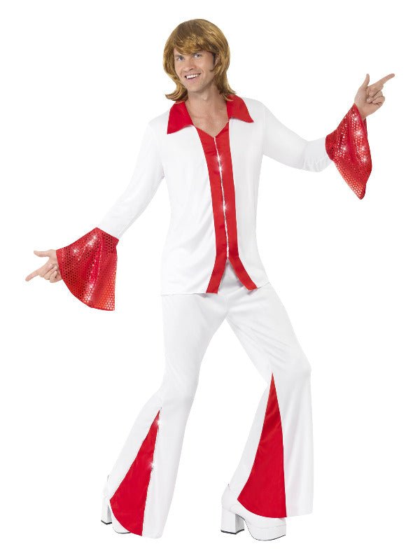 Super Trooper Male Costume, White &amp; Red - Adult Weekender