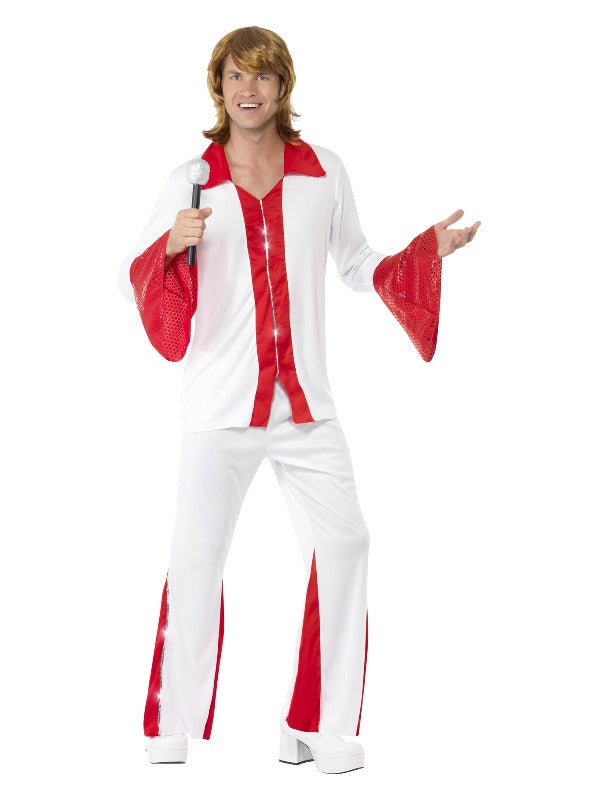 Super Trooper Male Costume, White &amp; Red - Adult Weekender