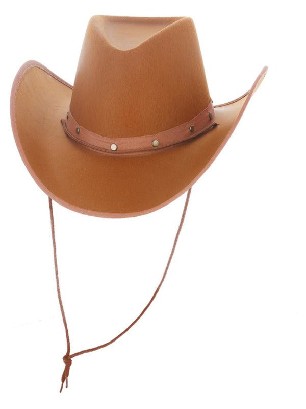 Tan Cowboy Hat, Felt, with Cord - Adult Weekender
