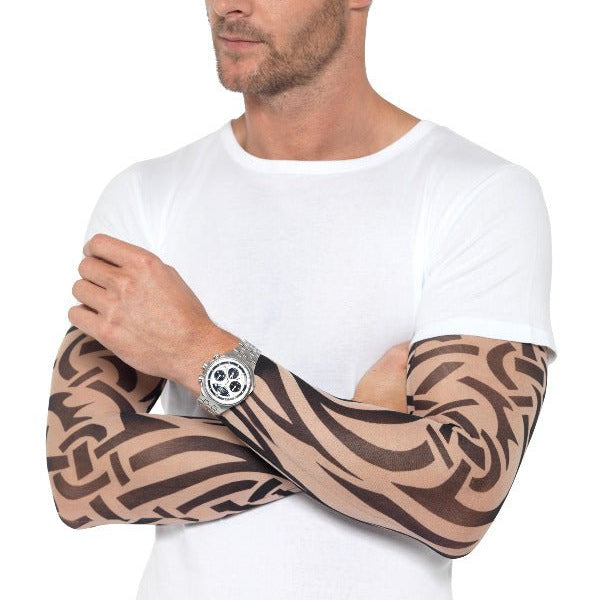 Tattoo Arm Sleeves 2Pk, Nude & Black - Adult Weekender