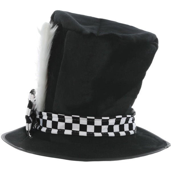 Tea Party March Hare Top Hat, Black & White - Adult Weekender