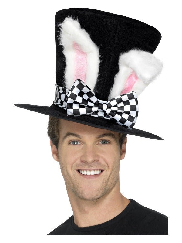 Tea Party March Hare Top Hat, Black &amp; White - Adult Weekender