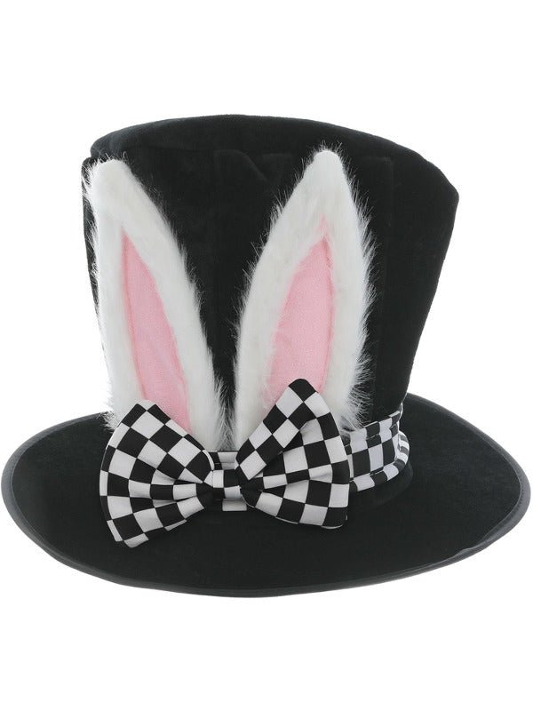 Tea Party March Hare Top Hat, Black &amp; White - Adult Weekender
