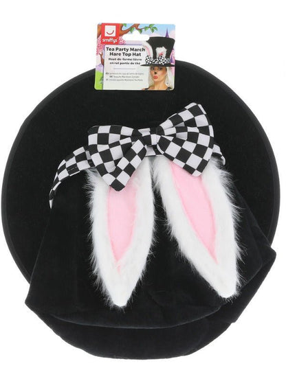 Tea Party March Hare Top Hat, Black & White - Adult Weekender