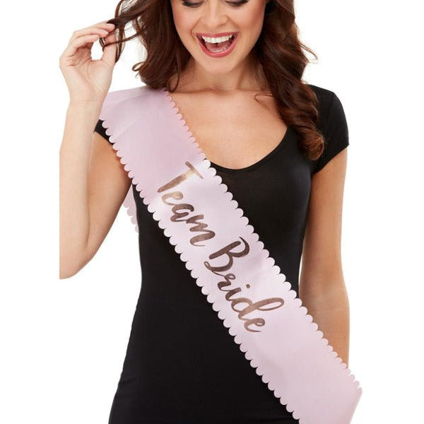 Team Bride Sash, Pink & Gold - Adult Weekender