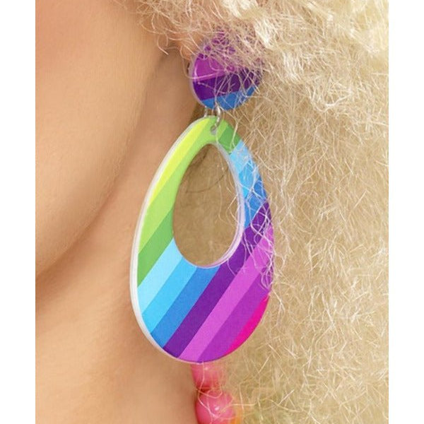 Teardrop Earrings, Neon Multi - Coloured - Adult Weekender