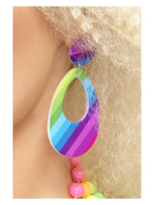 Teardrop Earrings, Neon Multi - Coloured - Adult Weekender