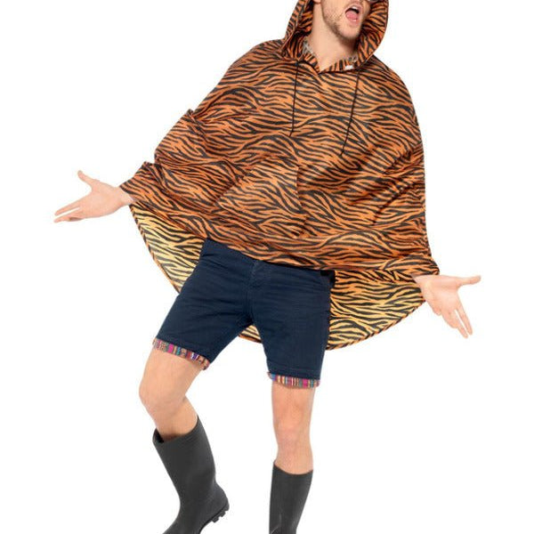 Tiger Party Poncho, Tiger Print - Adult Weekender