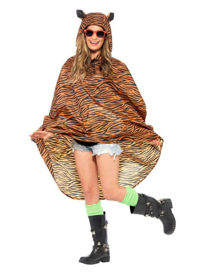 Tiger Party Poncho, Tiger Print - Adult Weekender