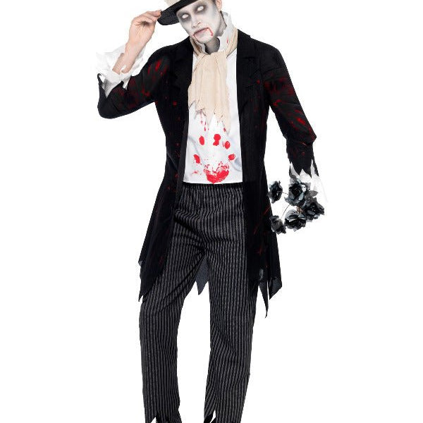 Till Death Do Us Part Zombie Groom Costume, Black - Adult Weekender