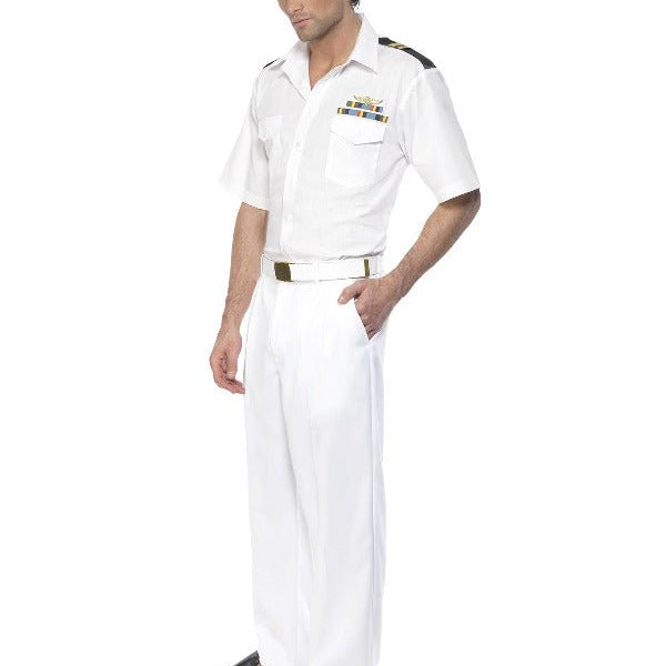Top Gun Captain Costume, White - Adult Weekender