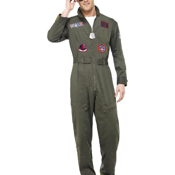 Top Gun Deluxe Male Costume, Green - Adult Weekender