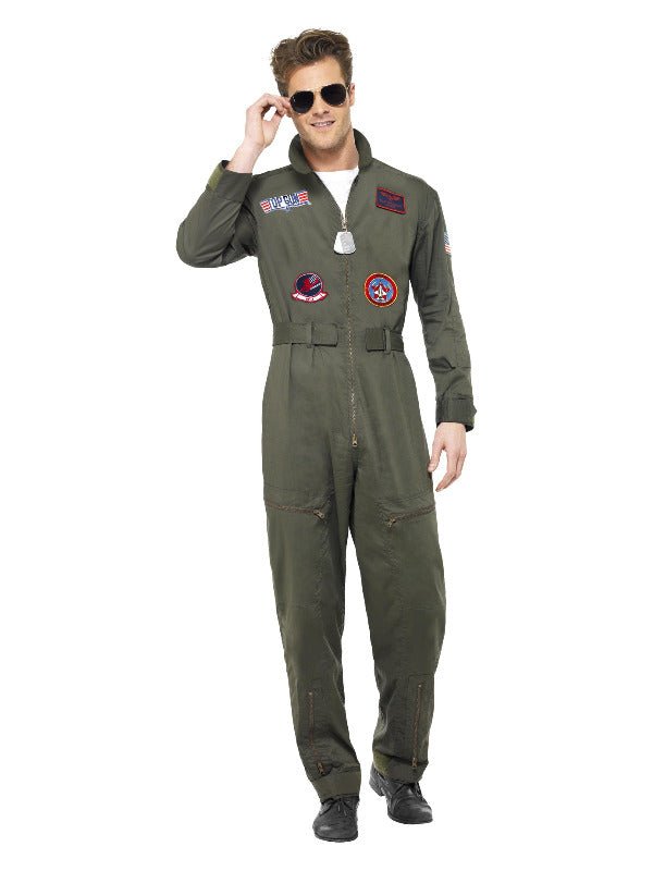 Top Gun Deluxe Male Costume, Green - Adult Weekender