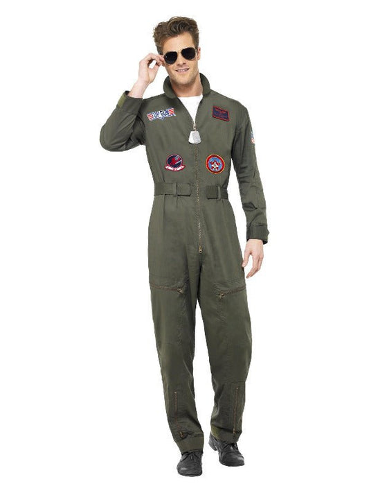 Top Gun Deluxe Male Costume, Green - Adult Weekender