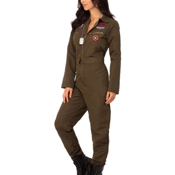 Top Gun Ladies Costume, Khaki - Adult Weekender