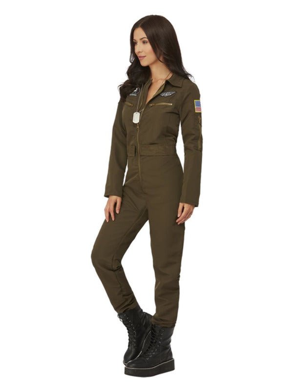 Top Gun Maverick Ladies Aviator Costume, Green - Adult Weekender