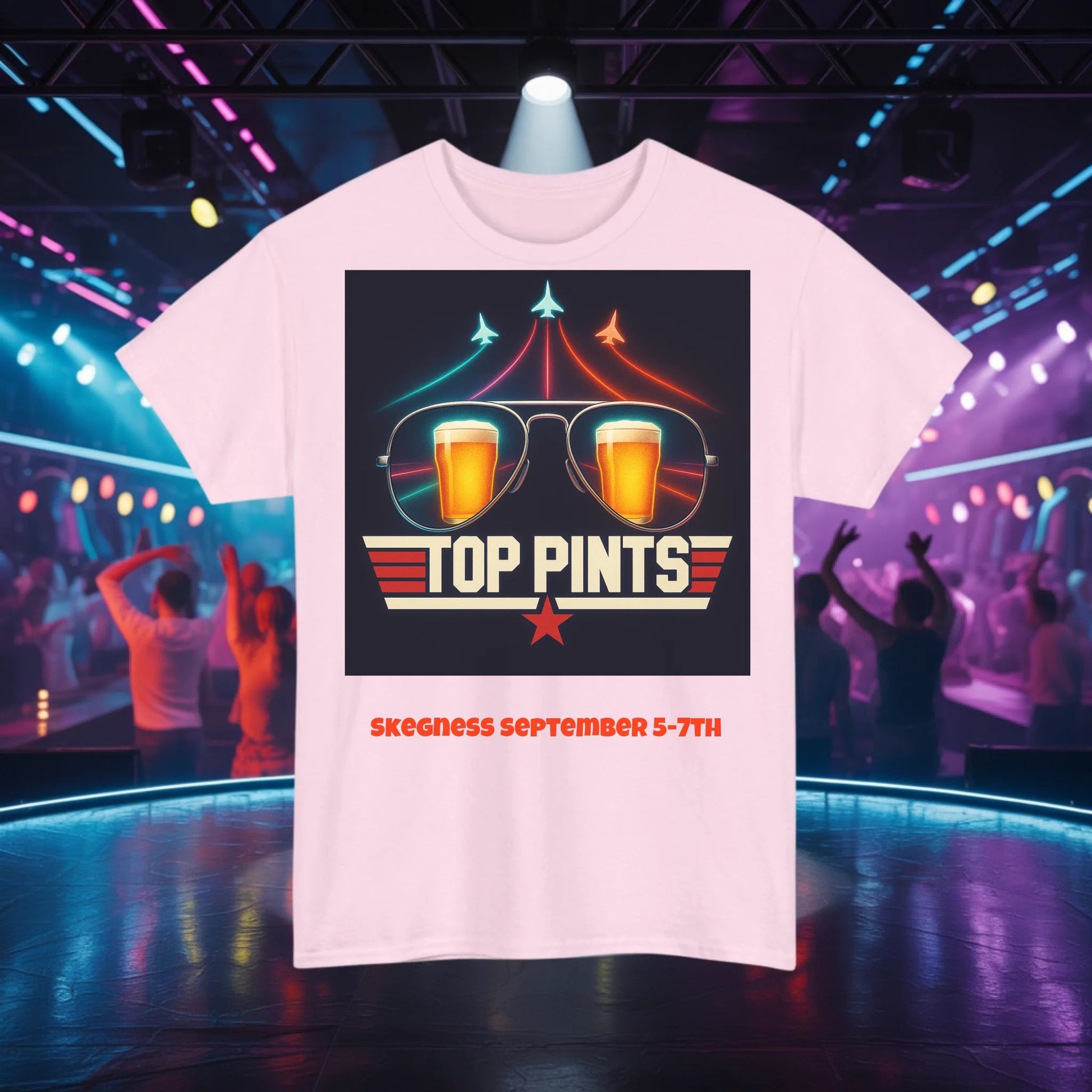Top Pints - Adult Weekender Front and Back Personalised Unisex Heavy T-Shirt 80s - Adult Weekender