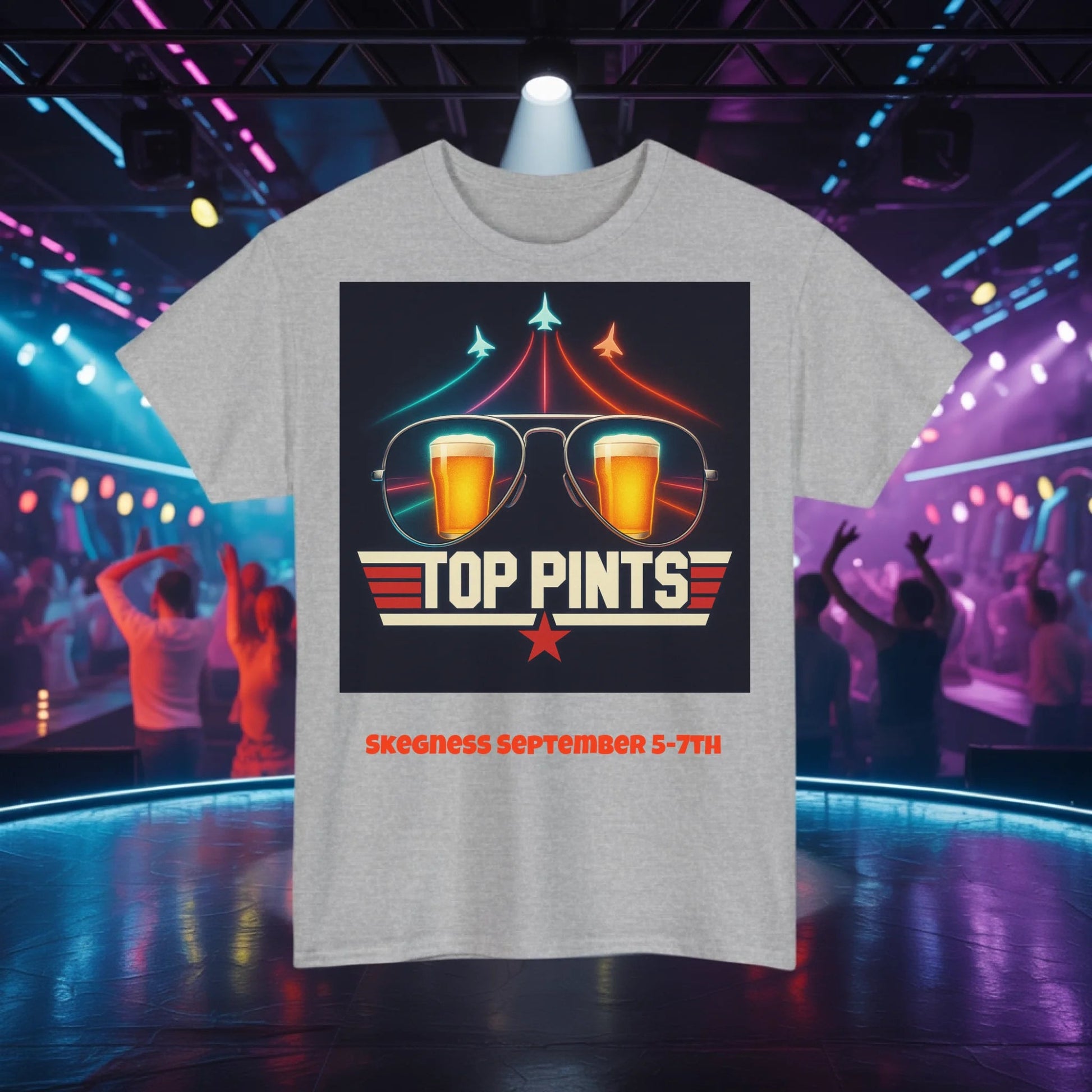 Top Pints - Adult Weekender Front and Back Personalised Unisex Heavy T-Shirt 80s - Adult Weekender