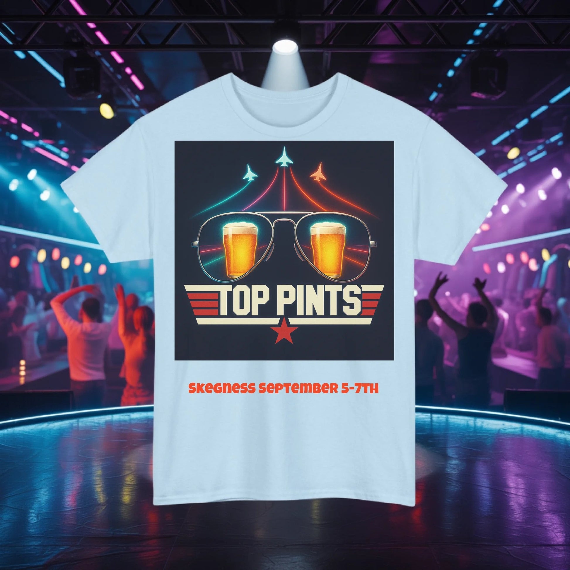 Top Pints - Adult Weekender Front and Back Personalised Unisex Heavy T-Shirt 80s - Adult Weekender