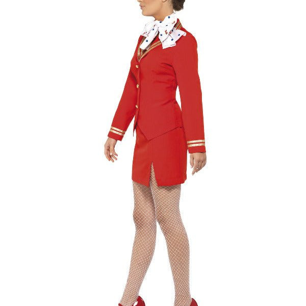 Trolley Dolly Costume, Red - Adult Weekender