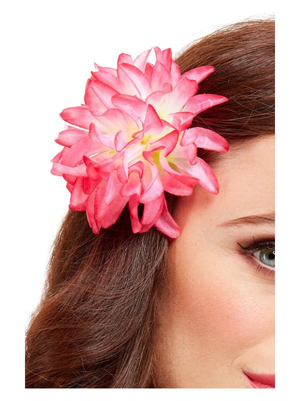 Tropical Hawaiian Flower Hair Clip, Pink - Adult Weekender