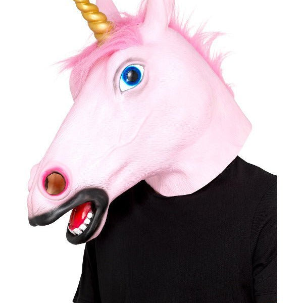 Unicorn Latex Mask, Pink - Adult Weekender