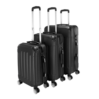 3 Pcs Suitcase Lightweight ABS Carry-on Hand Luggage 4 Spinner Wheels Trolley Case