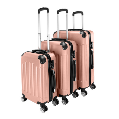 3 Pcs Suitcase Lightweight ABS Carry-on Hand Luggage 4 Spinner Wheels Trolley Case